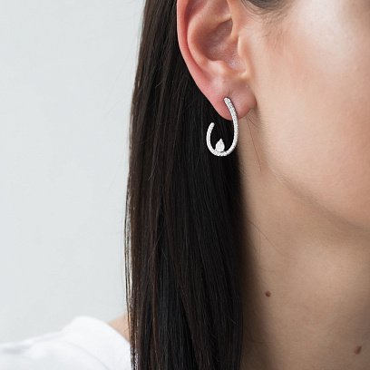 Золоті сережки - пусети з діамантами сб0315di