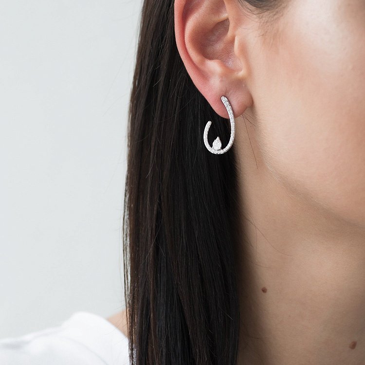 Золоті сережки - пусети з діамантами сб0315di від ювелірного магазину Онікс