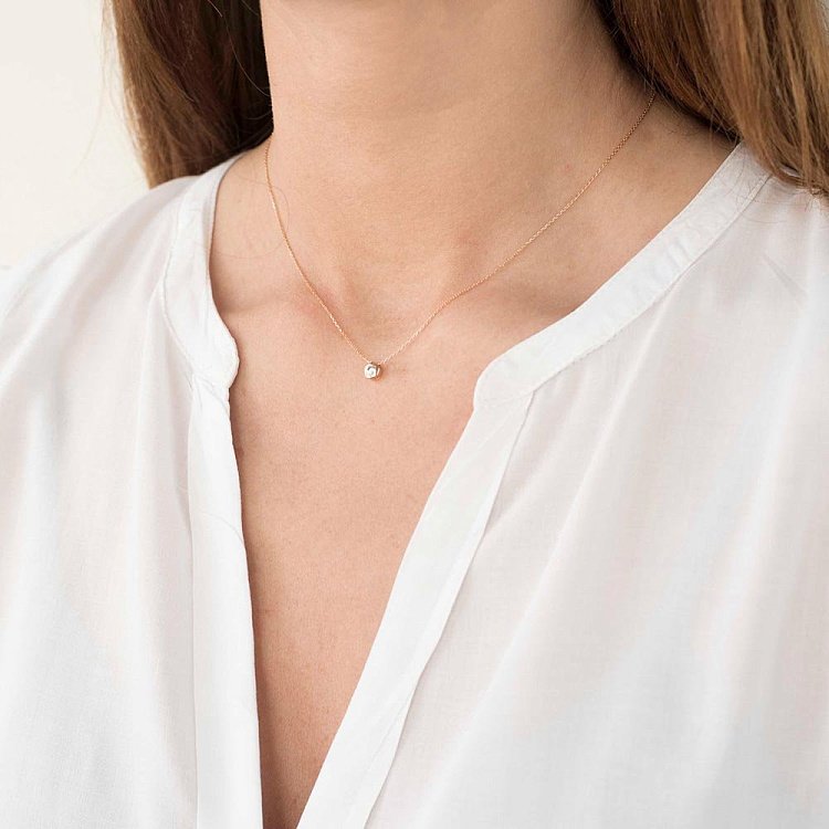 Золоте кольє з фіанітом кол01205 від ювелірного магазину Онікс - 5