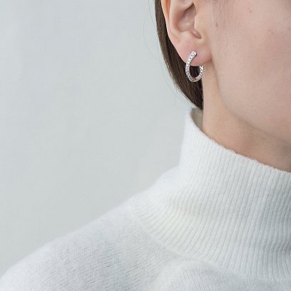 Золотые серьги с фианитами с06518 №2