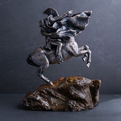 Срібна фігура ручної роботи "Наполеон Бонапарт на коні" 23099 №5