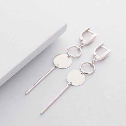 Серебряные серьги "Геометрическая гармония" 122390