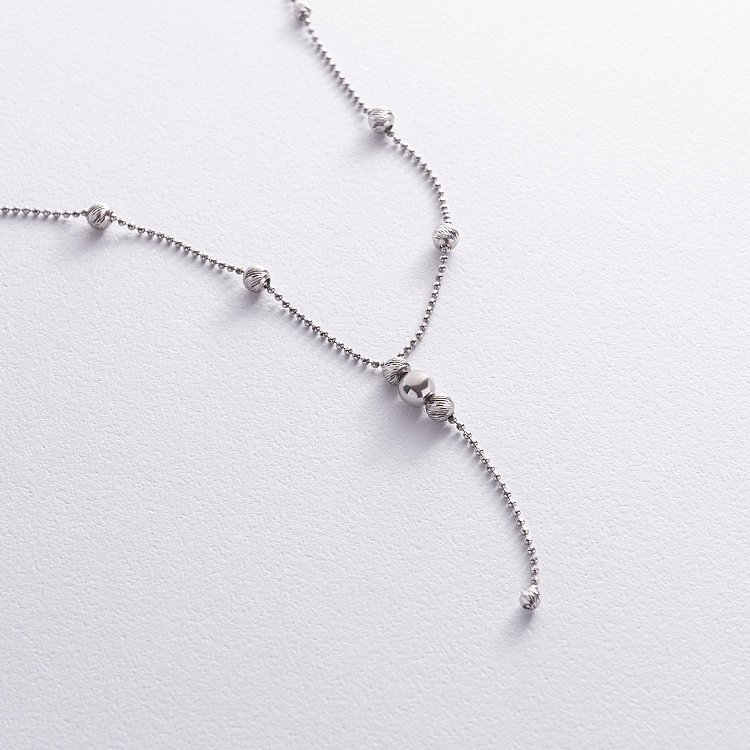 Серебряное колье "Шарики" 181089 от ювелирного магазина Оникс - 4