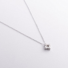 Срібне кольє "Конюшина" з фіанітами 181366 от ювелирного магазина Оникс - 1