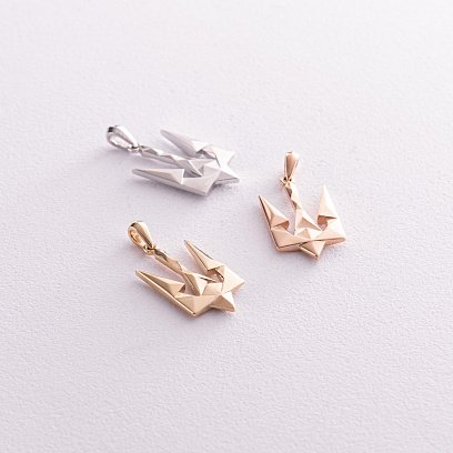 Кулон "Герб України - Тризуб" у червоному золоті п03716 №8