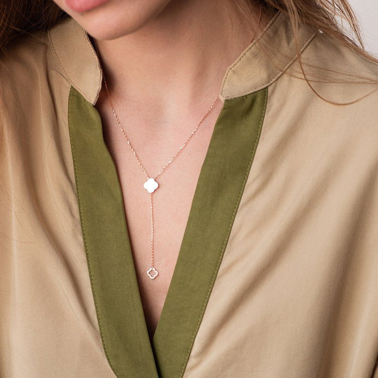 Кольє "Конюшина" в червоному золоті кол01901 від ювелірного магазину Онікс - 1