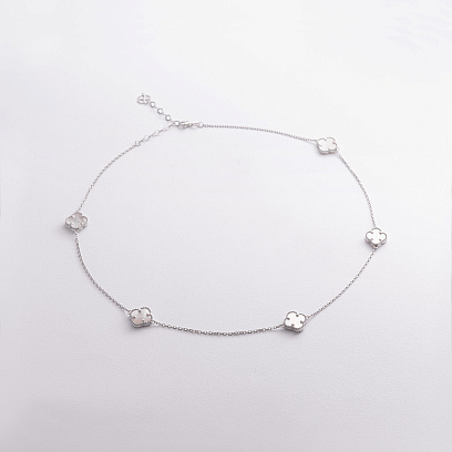 Срібне кольє "Конюшина" (перламутр) 181339