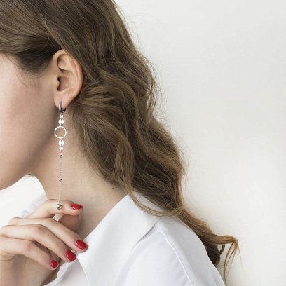 Серебряные серьги (фианиты) 122312 №2