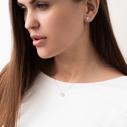 Золотые серьги-пусеты "Клевер" с06863 №4