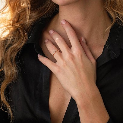 Заручальна золота каблучка з діамантом 227732421 №2