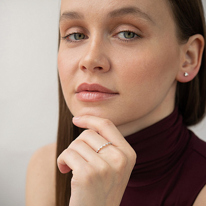 Золотое кольцо с бриллиантами кб0596ri №2