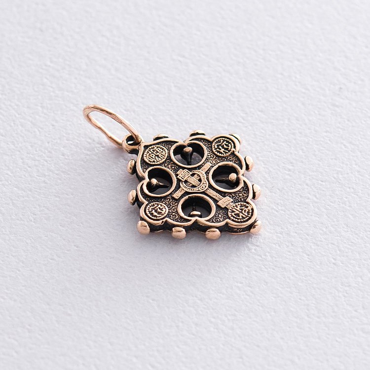 Золотий хрестик з чорнінням п01854 від ювелірного магазину Онікс