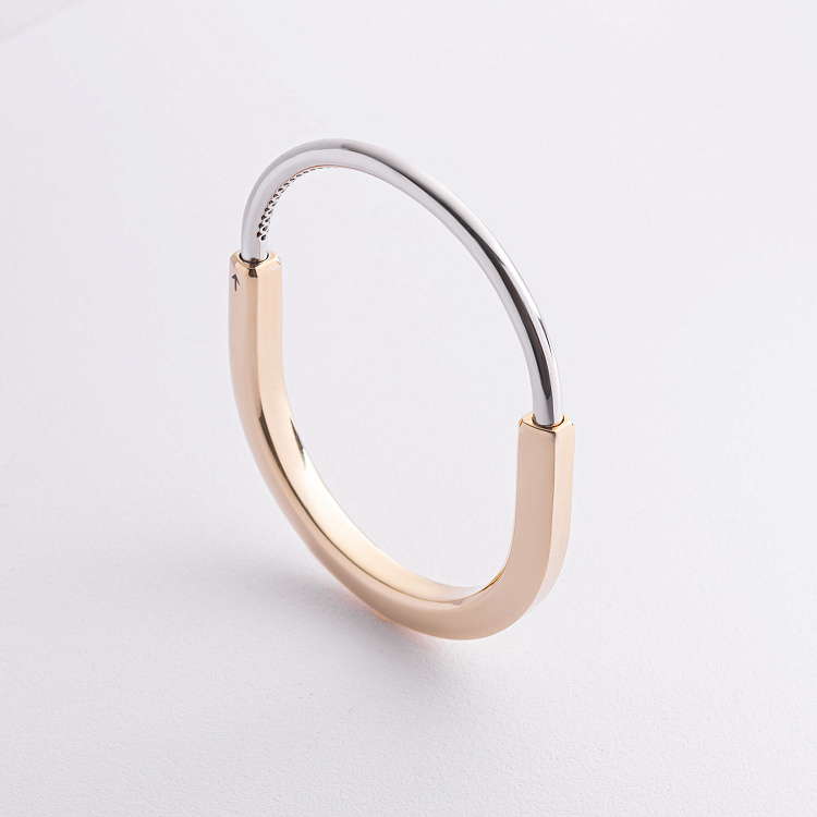 Жесткий золотой браслет Lock б05414 от ювелирного магазина Оникс - 1