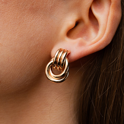 Серьги "Jessica" в красном золоте с09624 №6