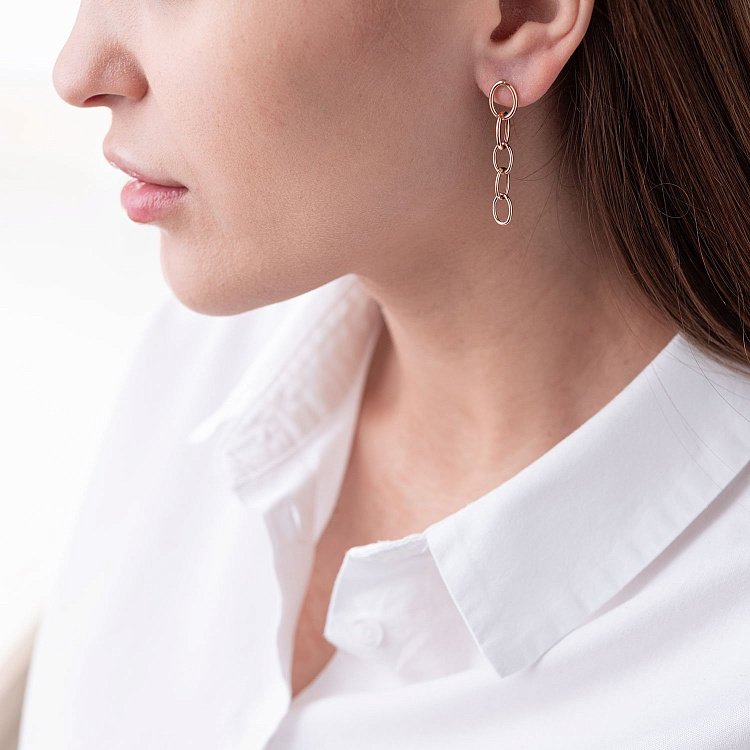 Золоті сережки - пусети "Свобода" с07358 від ювелірного магазину Онікс - 1