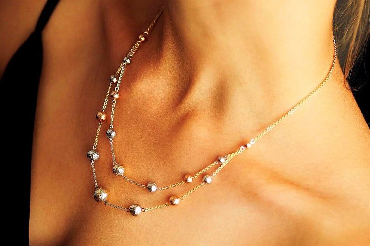 Золоте кольє "Кульки" кол00575 від ювелірного магазину Онікс - 2