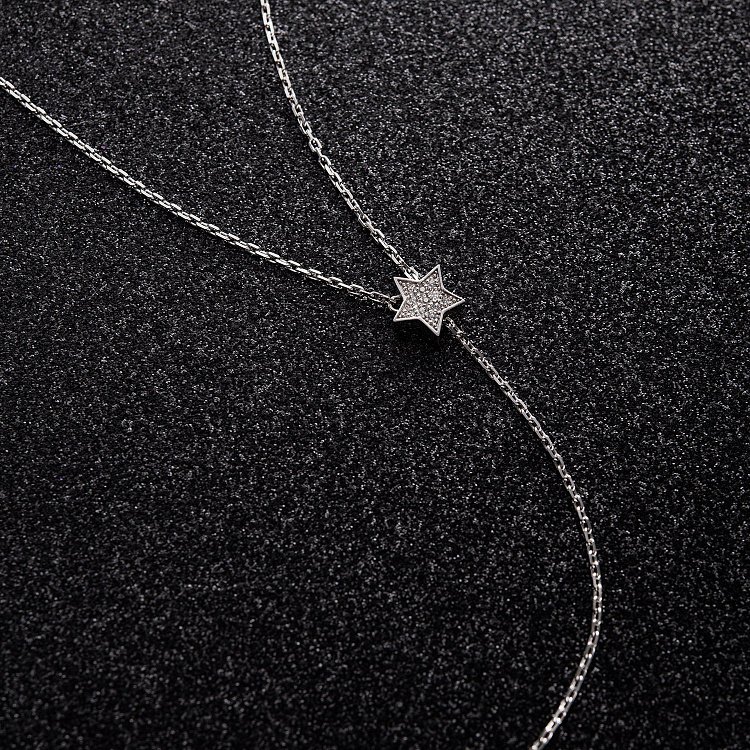 Срібне кольє - краватка "Зірочки" з фіанітами 1467 від ювелірного магазину Онікс - 5