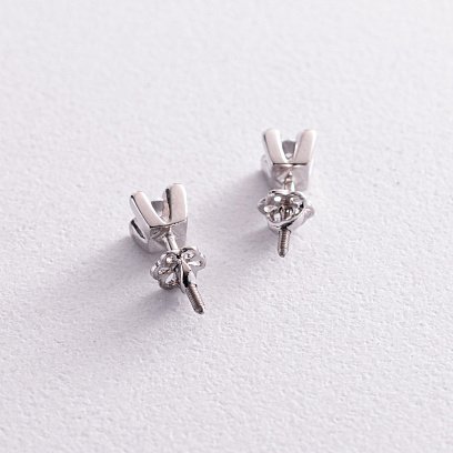 Серебряные серьги - пусеты с фианитами 12325 №3