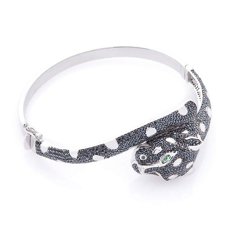 Золотий браслет "Пантера" (фіаніти) б03932 від ювелірного магазину Онікс