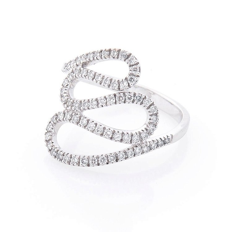 Золота каблучка з діамантами км0285 від ювелірного магазину Онікс - 1