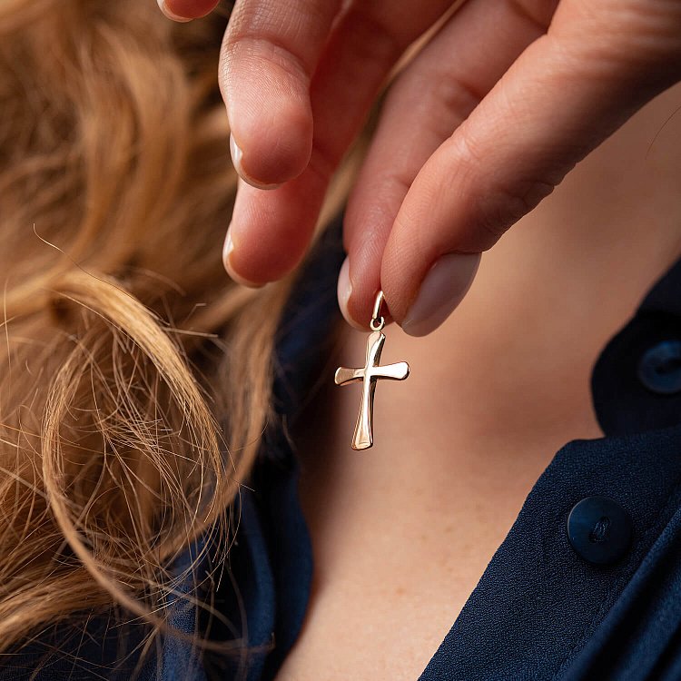 Крестик в красном золоте п03726 от ювелирного магазина Оникс - 1