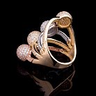 Эксклюзивное кольцо из белого, желтого и красного золота с фианитами к03929 от ювелирного магазина Оникс - 2