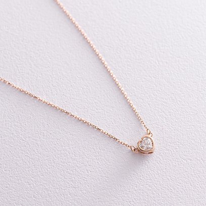 Кольє "Сердечко" в червоному золоті кол01833