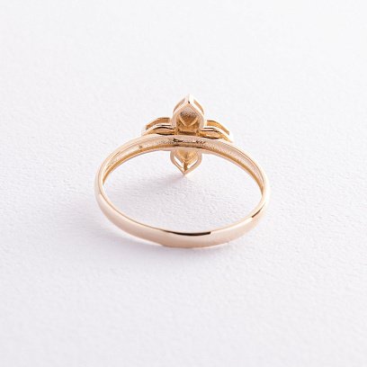 Каблучка "Конюшина" в жовтому золоті к07534 №5