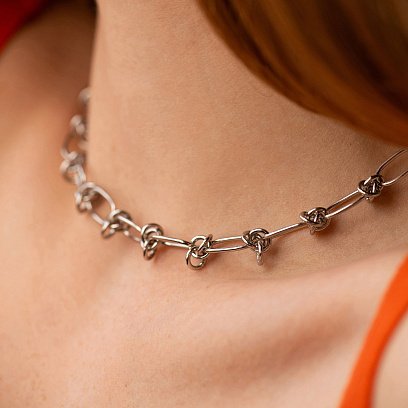 Серебряное колье - цепочка 181274 №5