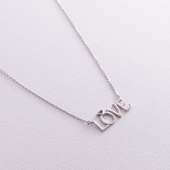 Золотое колье "Love" с помолвочным колечком кол01023
