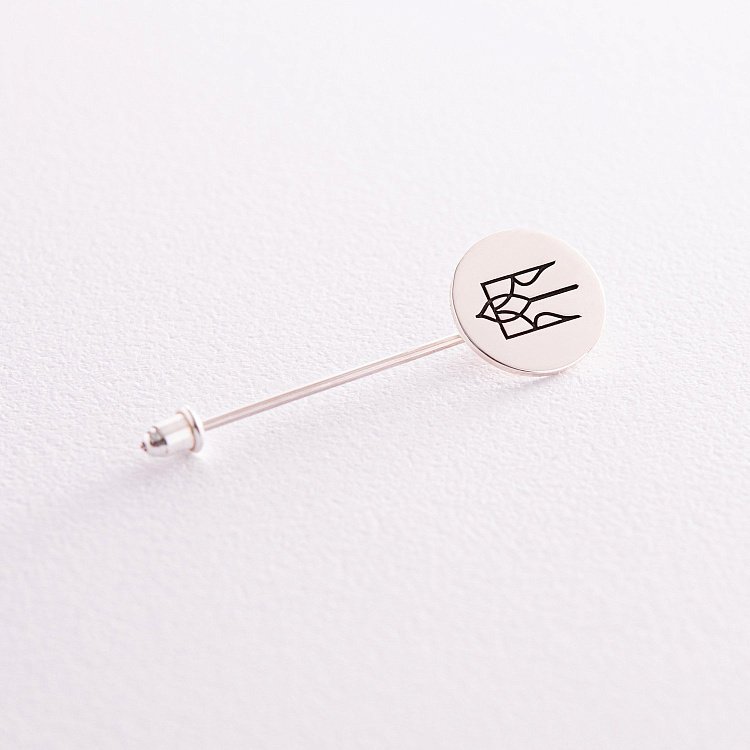 Серебряный значок "Герб Украины - Тризуб" 20055 от ювелирного магазина Оникс - 2