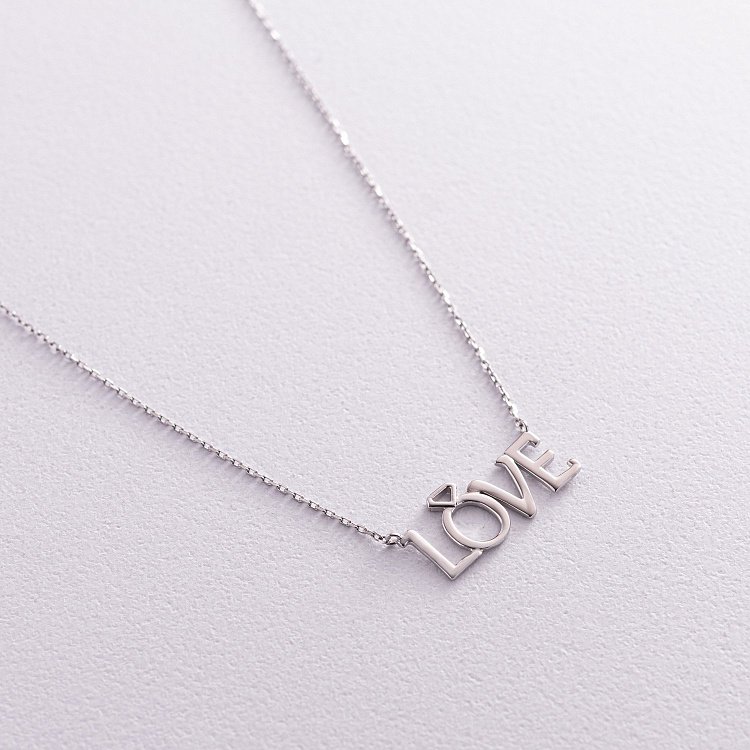 Золотое колье "Love" с помолвочным колечком кол01023 от ювелирного магазина Оникс