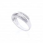 Срібний перстень з фіанітами (родій) 111274 от ювелирного магазина Оникс