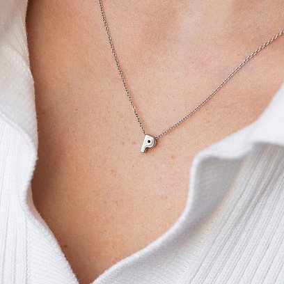 Серебряное колье с буквой "Р" 1105 Р №2