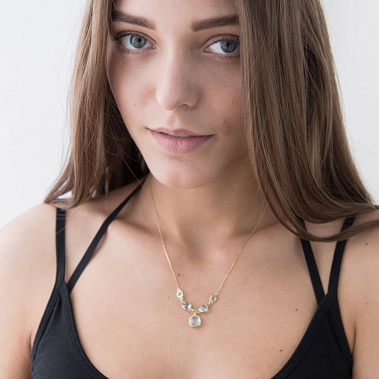 Золоте кольє з топазом кол00817 від ювелірного магазину Онікс - 1