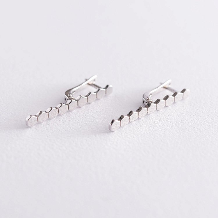 Срібні сережки "Грані" 122909 від ювелірного магазину Онікс - 2