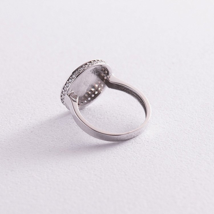 Каблучка "Давіна" в білому золоті (фіаніти) к06912 від ювелірного магазину Онікс - 3