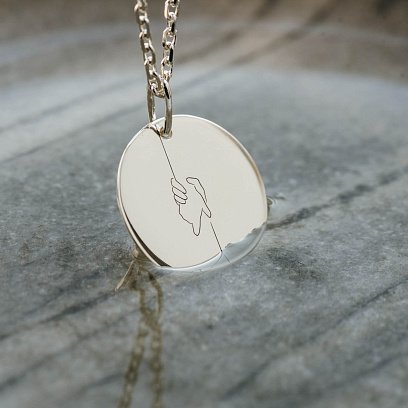 Срібний кулон "Рука в руці" (2.1 см) 133090рук №2