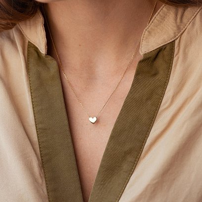 Кольє "Сердечко" в жовтому золоті кол01751 №5