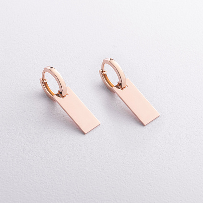 Серьги "Agata" в красном золоте с09672