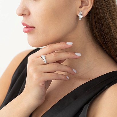 Кольцо в белом золоте с бриллиантами MR14997gm №2