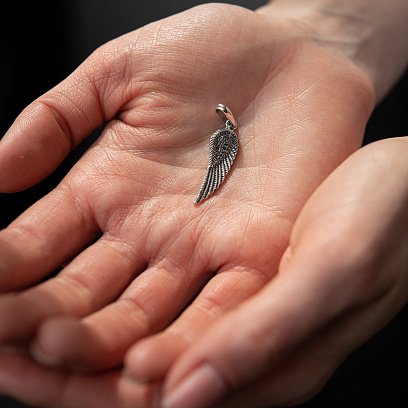 Срібна підвіска "Крильце" (чорніння) 131962 №2
