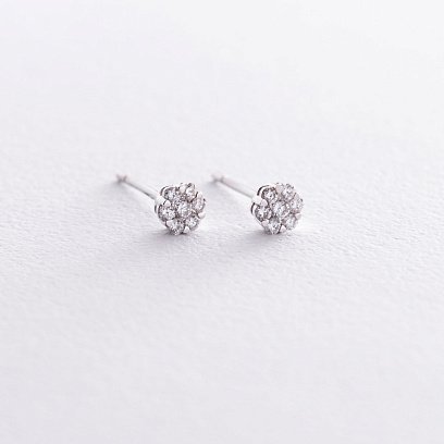 Золотые серьги-гвоздики (бриллиант) сб0124sl