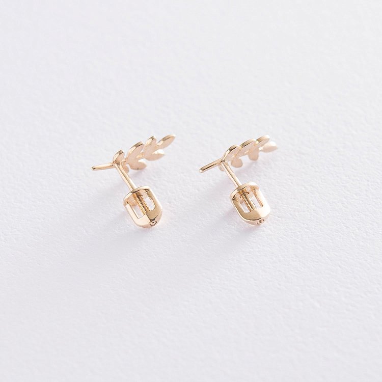 Золоті сережки - пусети "Гілочки" с06736 від ювелірного магазину Онікс - 3