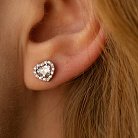 Золоті сережки - пусети "Сердечки" з діамантами 335761121 от ювелирного магазина Оникс - 3
