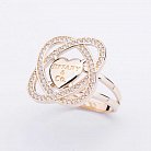 Золотое кольцо с фианитами к04741 от ювелирного магазина Оникс - 1