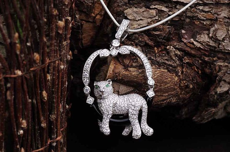 Підвіска "Кішка" (фіаніт, полімер) 131749 від ювелірного магазину Онікс - 1