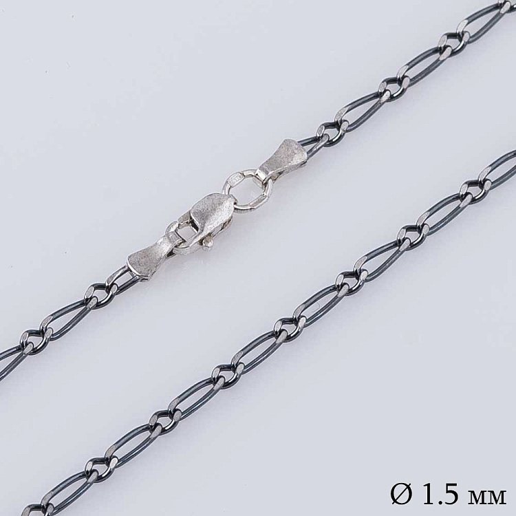 Серебряная черненая цепочка плетение Фигаро 1+1 12543 Серебряная черненая цепочка плетение Фигаро 1+1 12543 от ювелирного магазина Оникс