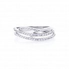 Серебряное кольцо с фианитами Украина (родий) 111298 от ювелирного магазина Оникс - 2