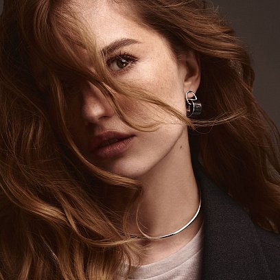 Серебряные серьги - пусеты "Магнетизм" 122689 №2